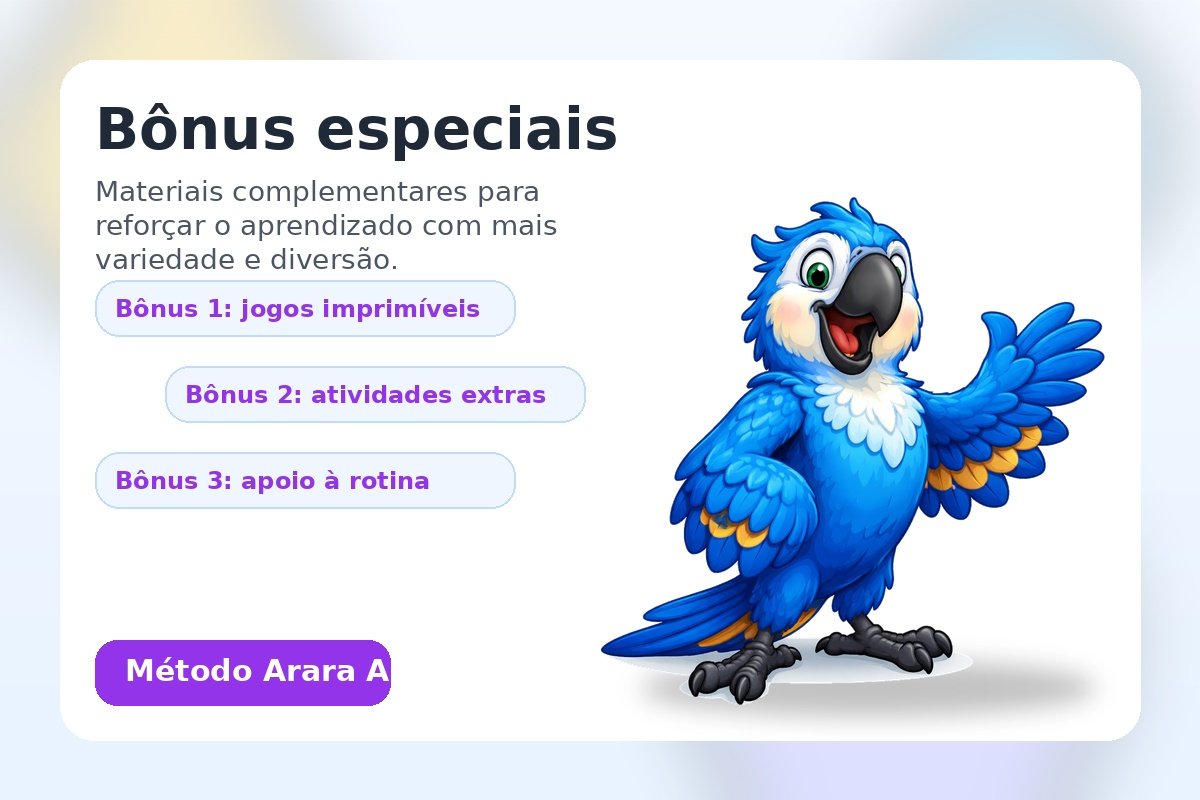 Bônus especiais do Método Arara Azul
