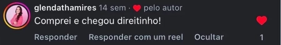 Comentário do Instagram: Comprei e chegou direitinho