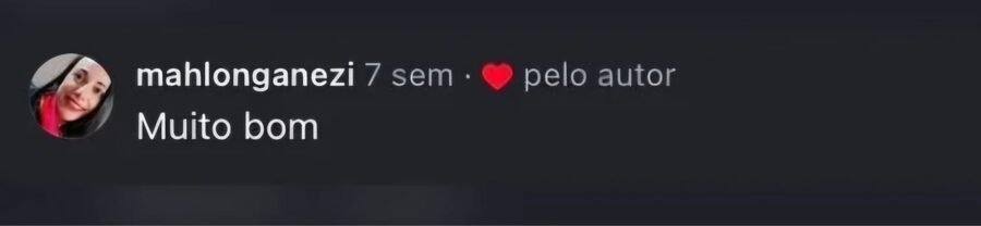 Comentário do Instagram: Muito bom